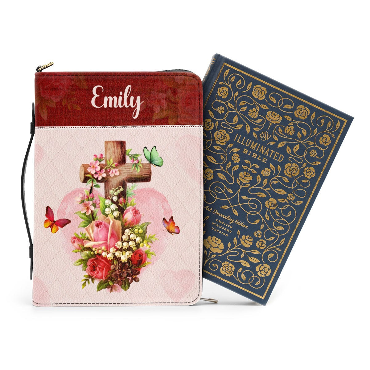 For God So Loved The World Leather Book Cover, Personalized Zippered Bible Cover With Name, Religious Gifts For Christian Couples, Christian Gift, Bible Covers Jesus Gifts
